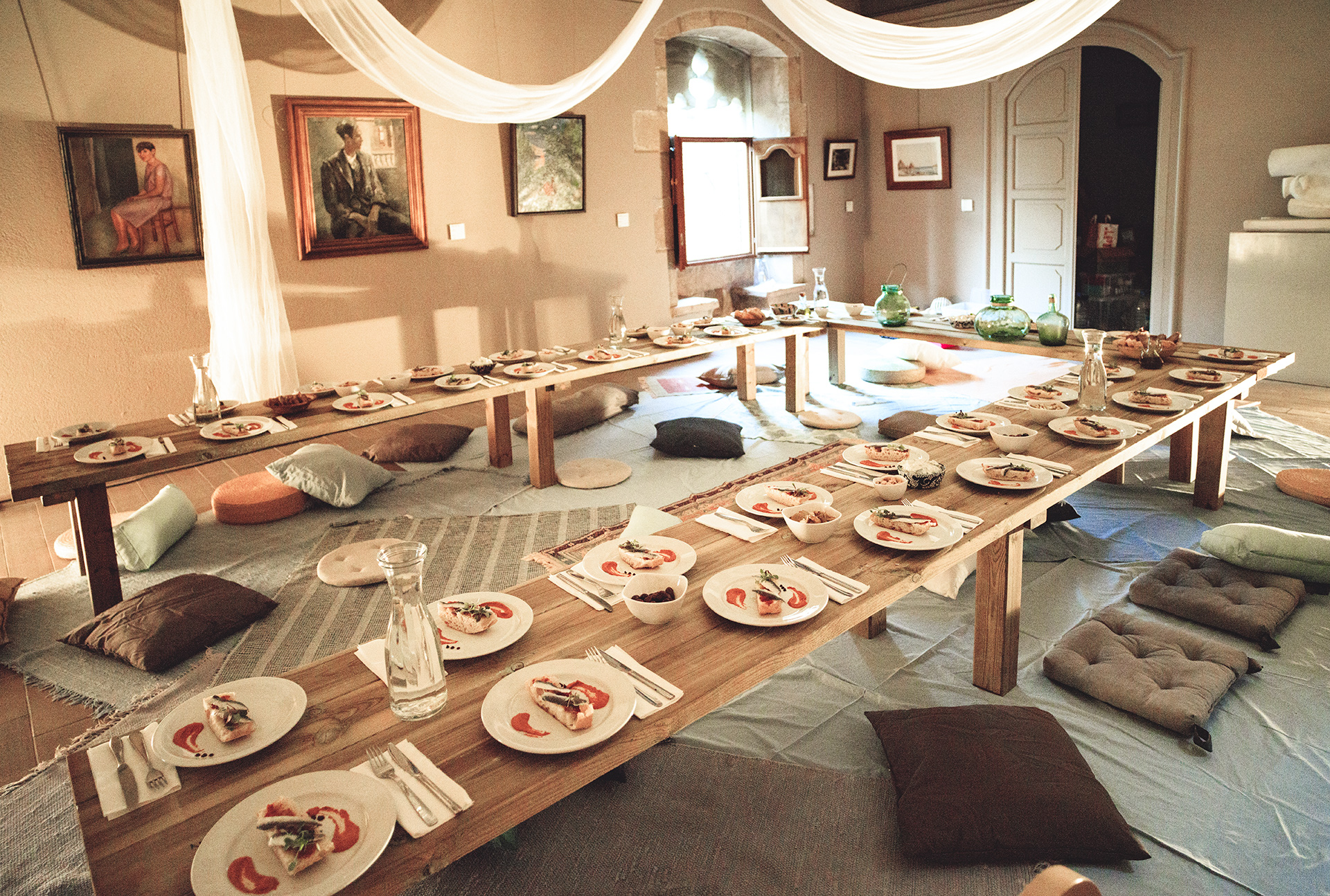 mesa tipo banquete griego